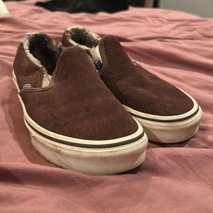 Fuzzy Brown Vans Size W7
